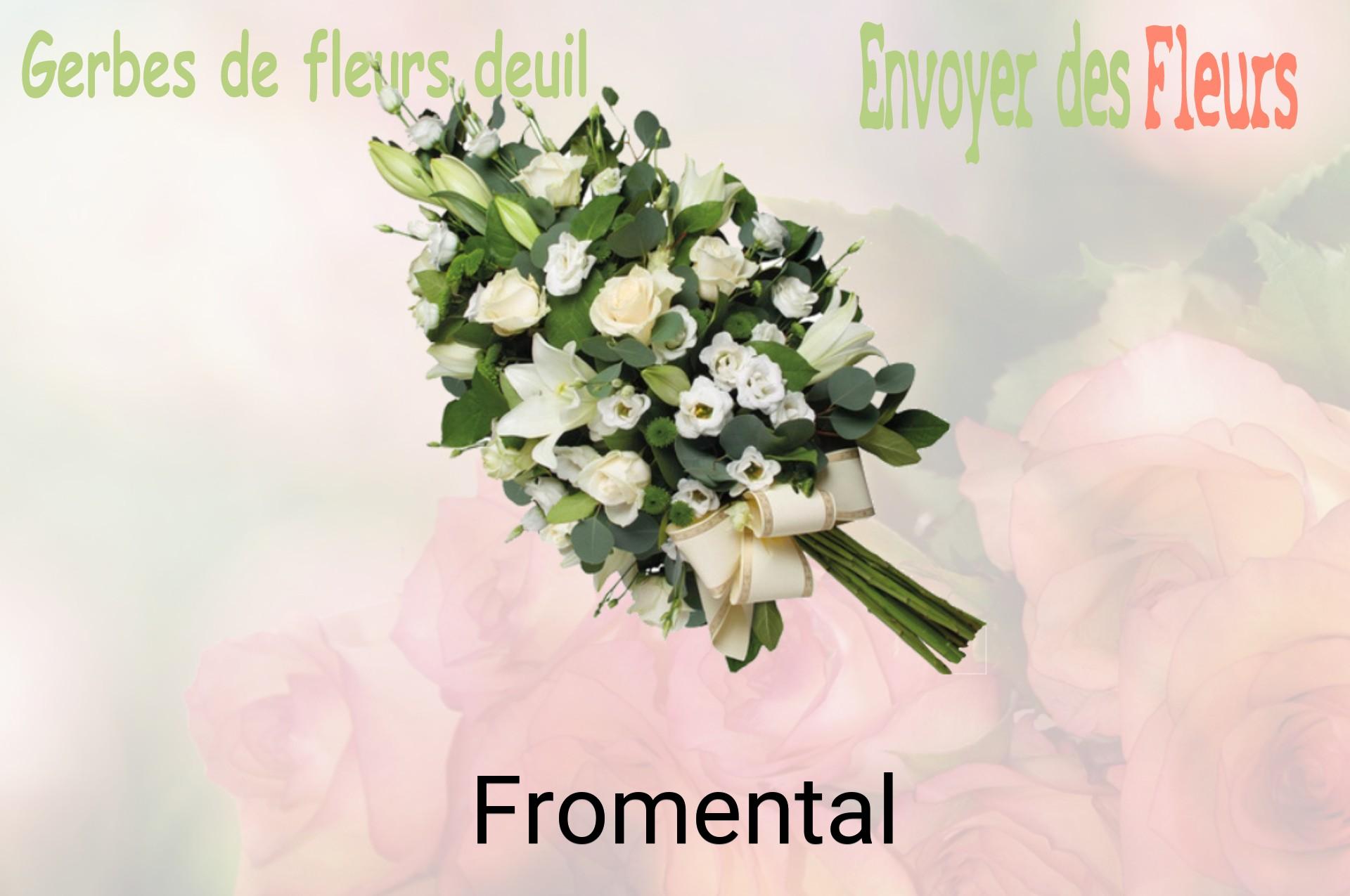 Gerbe de fleurs de deuil livrée à Fromental